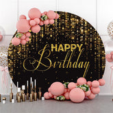 Gold Funkeln Glücklich Geburtstag Runden Hintergrund Für Party
